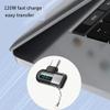 Tassteen 120W Type C to Type C Adapter Elbow Digital Display USB C Adapator Fast Charging Type C Converter Gray view 3