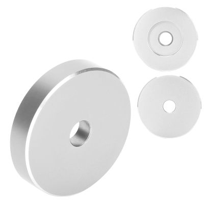 ACAGALA 45 RPM Record Turntable Adapter Large Hole Conversion Sheet Black Clamp Adapter for Most Big Hole Records (Silver)