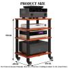 AV Media Stand,CD Player Video Game Console Shelf, 4-Layer Open Storage Audio Rackfor Living Recording Studio Theater(B) view 2