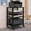 AV Media Stand,CD Player Video Game Console Shelf, 4-Layer Open Storage Audio Rackfor Living Recording Studio Theater(B) view 4
