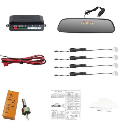 Riloer Parking Sensors, 1PC Car 12V DC Reverse Backup Parking Sensor Radar System, Compatible with Most Car (White)