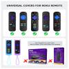2Pack ONEBOM Cover for Roku Remote with Cat Ears Design, Silicone Skin Case Compatible with Hisense/TCL Roku TV, Steaming Stick/Express, Universal Replacement Controller. Glow in The Dark, Blue/Purple view 2