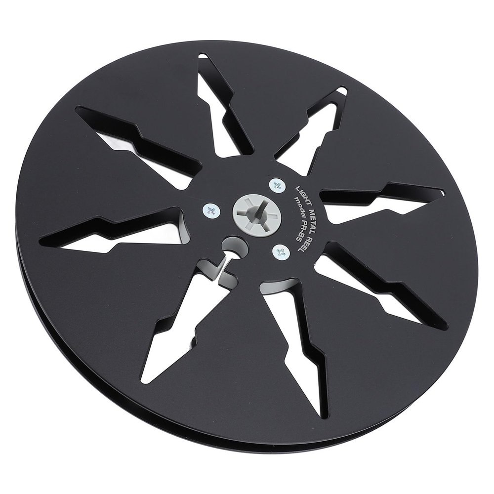 1/4 7 Inch Empty Tape Reel, Aluminum Alloy Recording Takeup Reel with 8 Hole, Replacement Analog Recording Tape Repair Parts Open Reel Tape Accessory (Black)