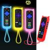 4Pack ONEBOM Remote Cover for Roku with Cat Ears Design, Silicone Skin Case Compatible with Hisense/TCL Roku TV/Express, Glow in The Dark Glow Blue&Glow Yellow&Glow Pink&Red view 1