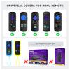 4Pack ONEBOM Remote Cover for Roku with Cat Ears Design, Silicone Skin Case Compatible with Hisense/TCL Roku TV/Express, Glow in The Dark Glow Blue&Glow Yellow&Glow Pink&Red view 2