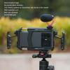 Aluminum Alloy Phone Cage with 1/4inch Screw Port, Cold Shoe Interface for ARRI, Adjustable from 133 175mm, DIY Disassembly Handles, Wide Application for Live Streaming, Media view 2
