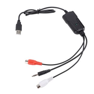 USB Sound Capture Card, USB Audio Capture Card for Cassette Tapes to MP3 Converter, Sound L R AV 3.5mm Audio to USB, Plug and Play