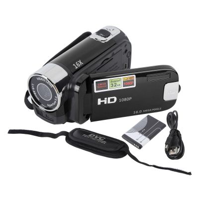 4K 48MP DV Camera 2.7in TFT VIDEO Camera Vlogging Rotatable Screen 16x Compact Digital Camera for Photography, Digital Video Camera with USB Cable (Black)