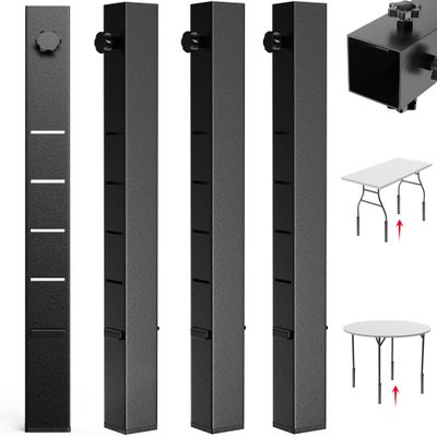 Square Folding Table Leg Extenders, 5-Level Adjustable Table Leg Risers