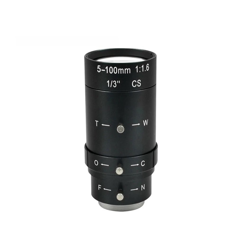 CCTV 5-100mm Lens 1080P Manual Iris Zoom CS Mount,for Industrial Machine Vision Cameras Lens CCTV Surveillance Camera Lens(Without 650nm Filter)
