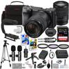 Sony a6400 Mirrorless Camera with 18-135mm Lens Bundle + Wireless Microphone System + Accessory Package Including 64GB Extreme Memory, U-Grip, Case, Tripod, Software and More (30 Items) view 1