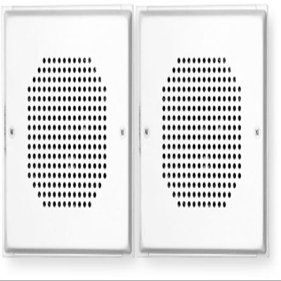 SA-S70-W Pack of 2 White Supervised Self-Amplified Speakers, for use in Safety Applications, Operates on 16.0 to 33.0 VDC, Indoor Use Only, Adjustable Audio Input Levels