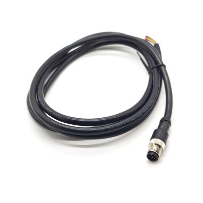 1.64ft M12 12 Pins Male Connector Cable, A Code Straight Profibus Cable Single Male Electrical PVC Sensors Cable Industrial Molded Cable for Fieldbus Module AWG26 30V 1.5A (0.5 Meter)