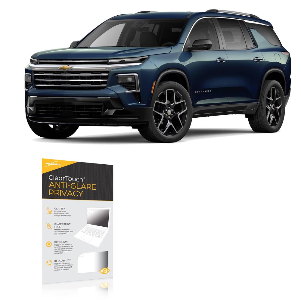 BoxWave Screen Protector Compatible with Chevrolet 2025 Traverse Infotainment Display (17.7 in) - ClearTouch Anti-Glare Privacy (2-Pack), Privacy Screen Protector Flexible Film Anti-Glare
