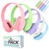 Classroom Headphones-Bulk 25-Pack, with Microphone Student On Ear Comfy Swivel Earphones for Library, School, Airplane, Kids-for Online Learning and Travel, HQ Stereo Sound 3.5mm Jack (Black Set) view 1