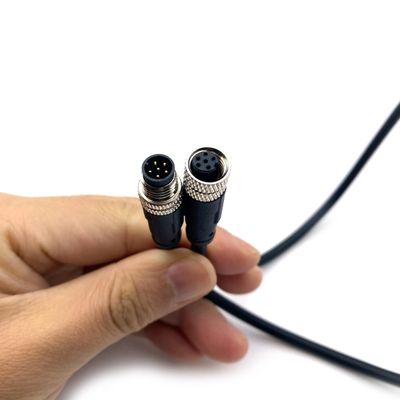 3.28ft M8 6 Pin Male to Female Connector Cable, A Code Straight Profibus Cable Female to Male Electrical PVC Sensors Cable Industrial Molded Cable for Fieldbus Module AWG22 30V 1.5A (1 Meter)