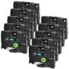 12mm Label Tape 10 Pack Compatible with Printers White On Black Laminated view 1