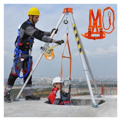 Aluminum Confined Space Tripod 7 Feet Legs  Rescue Tripod for Confined Spaces, High Workplaces, and Firefighting  Durable Falling Protector Bracket