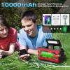NITIGO 10000mAh Emergency Radio, NOAA Weather Radio with AM/FM, 37000mWh Rechargeable Phone Power, USB/Solar/Hand Crank Charging, LED Flashlight, SOS Alarm, Reading Lamp for Indoor/Outdoor Emergencies view 3