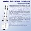 BOOBRIE Dual Band Yagi WiFI Antenna 2.4G/5.8G 8dBi Outdoor Directional Antenna High Gain RP-SMA Female Connector 4.92Ft RG58 Cable 13 Unit WIFi Yagi Antenna for Router Network Card WiFi Signal Booster view 4