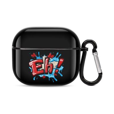Canada Eh Red Maple Leaf Earbud Case Bluetooth Headphone Case Full Protective Hard Case with Keychain Compatible with Airpods 3