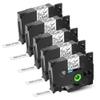 5 Pack Flexible ID Laminated Label Tape 12mm Black On Clear Compatible with Printer view 1
