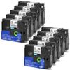 10 Pack Black On White Label Tape 24mm Compatible with PT-D600 Printers view 1