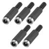 MECCANIXITY 5pcs DC Power Female Adapter, 5.5mm x 2.1mm 1.61" DC Power Jack Plug Adapter Connector for DC Cable Adapter Replacement Repairing, Black view 1