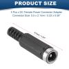 MECCANIXITY 5pcs DC Power Female Adapter, 5.5mm x 2.1mm 1.61" DC Power Jack Plug Adapter Connector for DC Cable Adapter Replacement Repairing, Black view 2