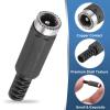 MECCANIXITY 5pcs DC Power Female Adapter, 5.5mm x 2.1mm 1.61" DC Power Jack Plug Adapter Connector for DC Cable Adapter Replacement Repairing, Black view 3