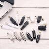 MECCANIXITY 5pcs DC Power Female Adapter, 5.5mm x 2.1mm 1.61" DC Power Jack Plug Adapter Connector for DC Cable Adapter Replacement Repairing, Black view 4