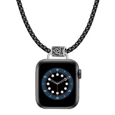 Necklace Compatible with Apple Watch Ultra 2 /Ultra 49mm 46mm 45mm 44mm 42mm 41mm 40mm 38mm for Women Men, Elegant Lanyard Chain for iWatch Series 10 9 8 7 6 SE 5 4 3 2 Ultra Ultra 2 (38/40/41/42(series10)-black)