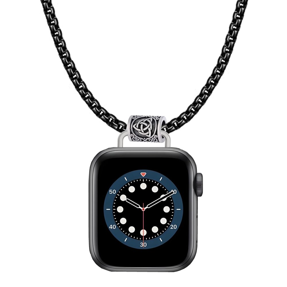Necklace Compatible with Apple Watch Ultra 2 /Ultra 49mm 46mm 45mm 44mm 42mm 41mm 40mm 38mm for Women Men, Elegant Lanyard Chain for iWatch Series 10 9 8 7 6 SE 5 4 3 2 Ultra Ultra 2 (38/40/41/42(series10)-black)
