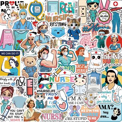 100 PCS Funny Nurse Stickers Medical Stickers Nursing Accessories for Nurses Nursing Healthcare Stickers Funny Nurse Gifts