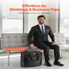 VEVOR 15.6 Inch Rolling Laptop Bag, Wheeled Briefcase Roller Computer Tote Bag with 2 Fixed Wheels & Telescoping Handle Laptop Case for Work Travel Business Office view 2