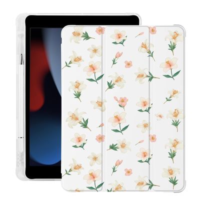 BlHMCASE Cute Flower Floral for iPad (A16) 11th Generation Case 11 Inch 2025, for iPad 10th Generation Case 10.9 Inch 2022 with Pencil Holder, Auto Sleep/Wake, Leather Soft TPU Back Cover