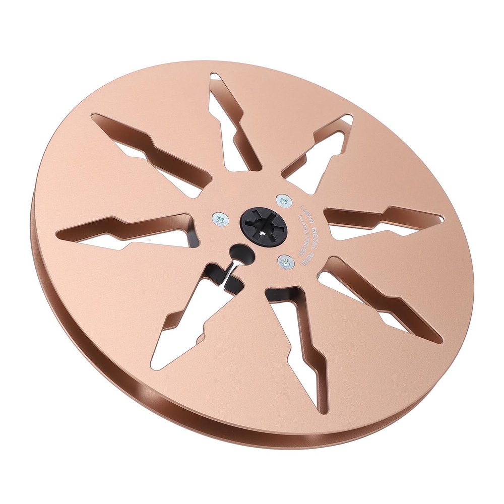 1/4 7 Inch Empty Reel, 8 Holes Recording Take Up Reel for Reel to Reel for Studer, Aluminum Alloy Empty Tape Reel for Tape Recorder (Gold)