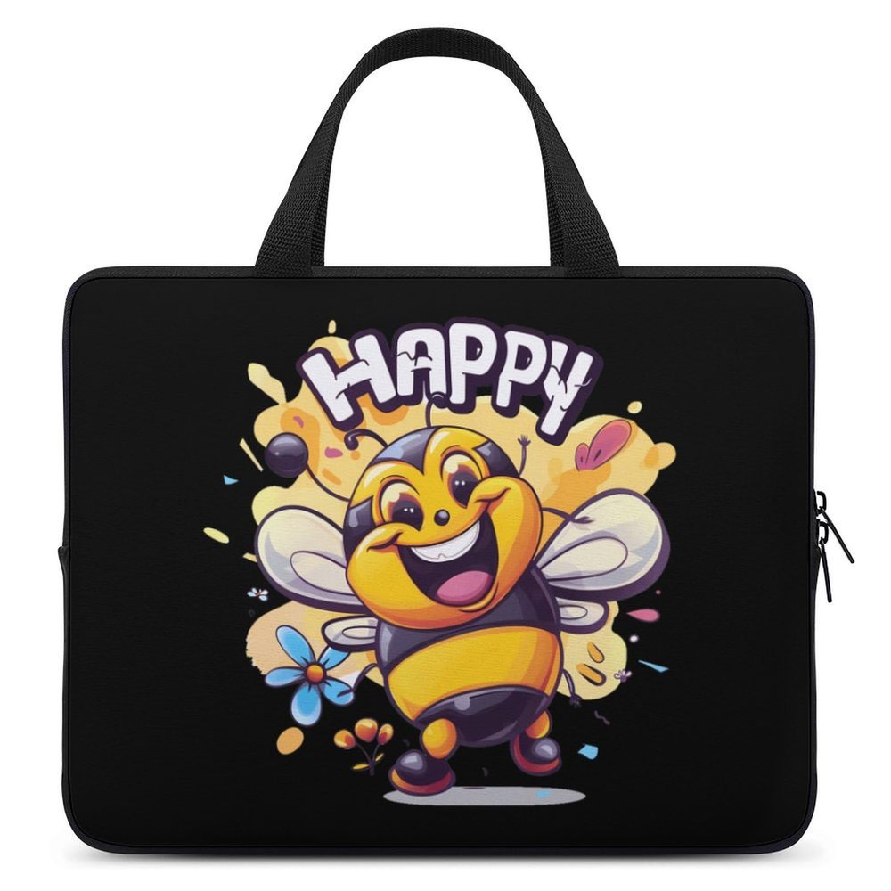 Bee Happy Laptop Case Laptop Bag Laptop Sleeve with Handle Computer Case Carrying Cover 12inch