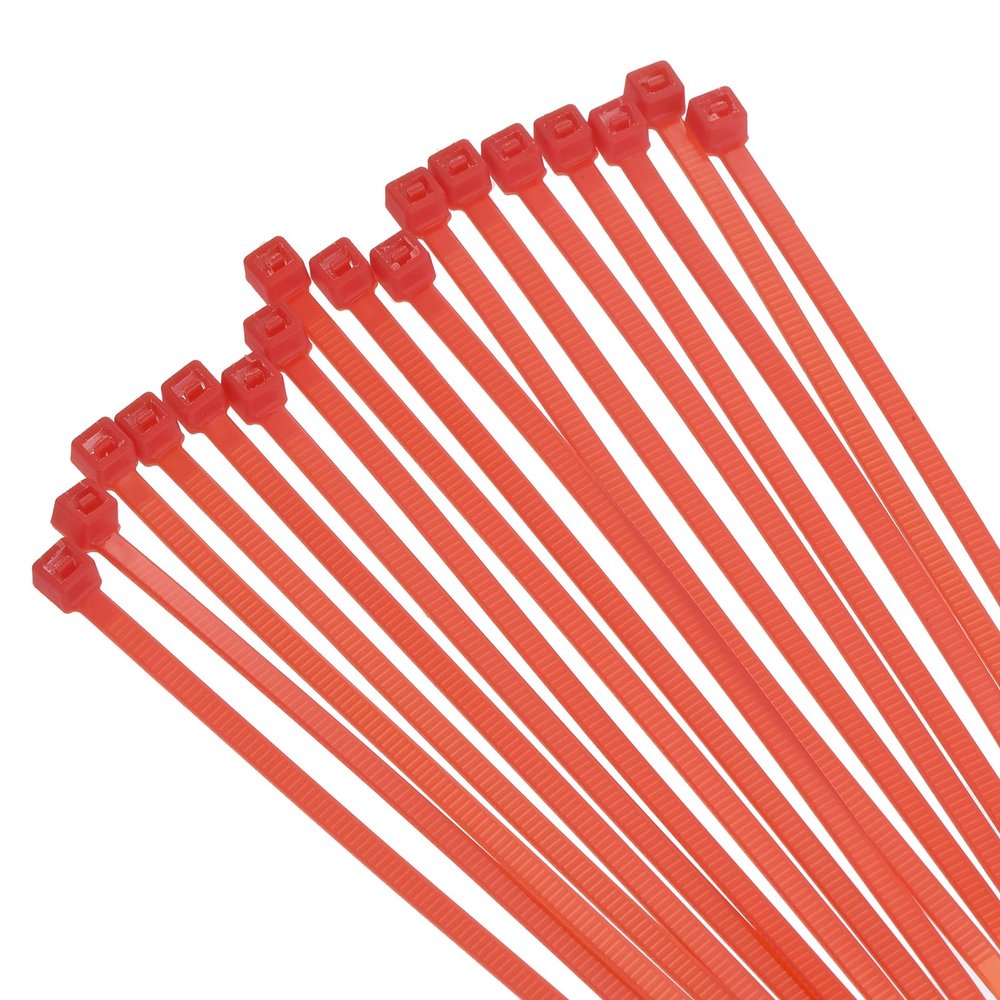 MECCANIXITY 100PCS Cable Zip Ties 8 Inch, Self-Locking Nylon Wire Ties with 30 lbs Tensile Strength for Indoor and Outdoor, Red
