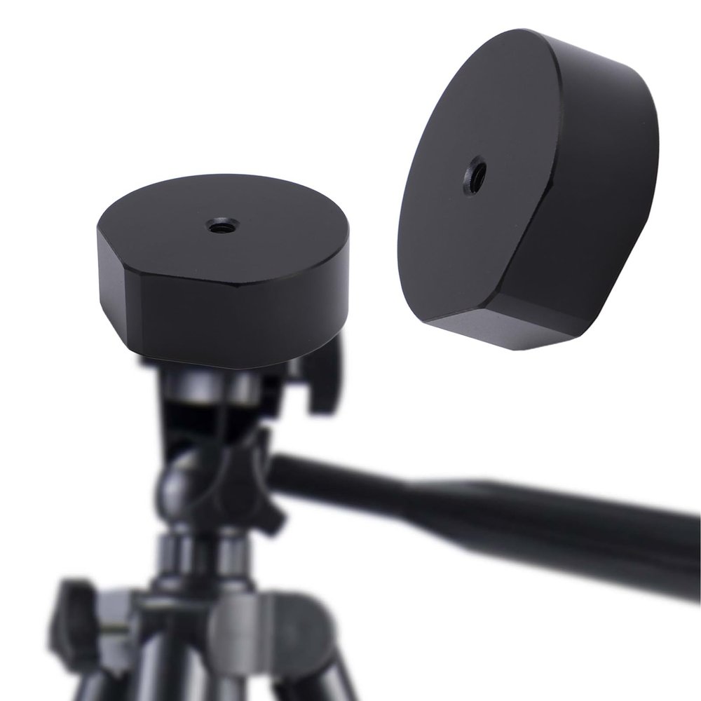 ASHATA Mini Tripod Adapter, Universal Aluminum Alloy Tripod Mount Adapter for Rectangular Dish, Satellite Mount Bracket Adapter with 1/4 Inch Threaded (Black)