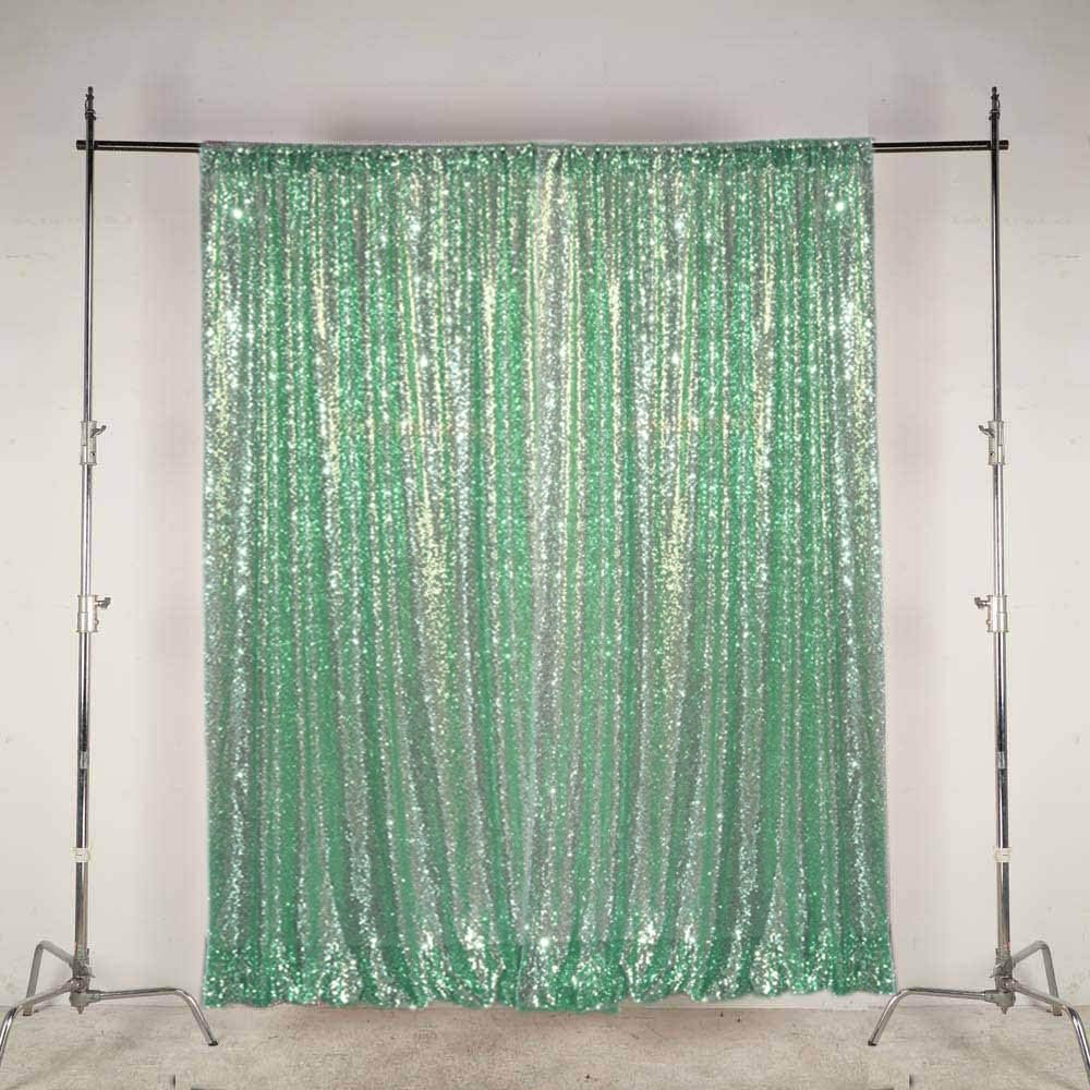 LQIAO Photo Studio Backgrounds-Mint Green 4ftx10ft Sequence Backdrop Curtain -1 Panel