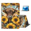 FXIANGWL for Samsung Galaxy Tab S10 Ultra 14.6 Inch Tablet Case, Lightweight PU Leather Adjustable Stand, Auto Wake-Sleep, Protective Smart Cover for S9 Ultra, Sunflower Highland Cow view 1
