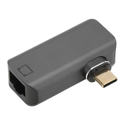 RJ45 to Type C Adapter, USB C to RJ45 Magnet Adapter, Aluminum Alloy 24 Pin Gold Plated, Stable High Speed Wired Network Transfer Interface for Laptop Phone TV, Supports 10/100/10