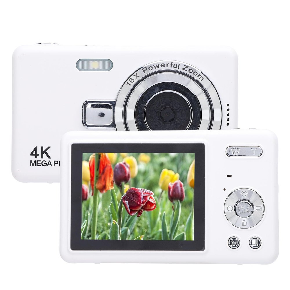 XUMIUZIY Digital Camera for Photography, 50MP 4K Vlogging Camera with 2.4 Inch Screen, 16X Digital Zoom, Anti Shake, Selfie, Built in Mic, Compact Camera for Kids Student (32GB)