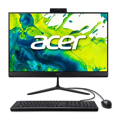acer Aspire C24 AIO Desktop | 23.8" Full HD IPS 120Hz Display | AMD Ryzen 5 7430U Hexa-Core Processor | AMD Radeon Graphics | 8 GB DDR4 | 512GB PCIe SSD | Wi-Fi 6 | USB Keyboard & Mouse | C24-2G-UR13