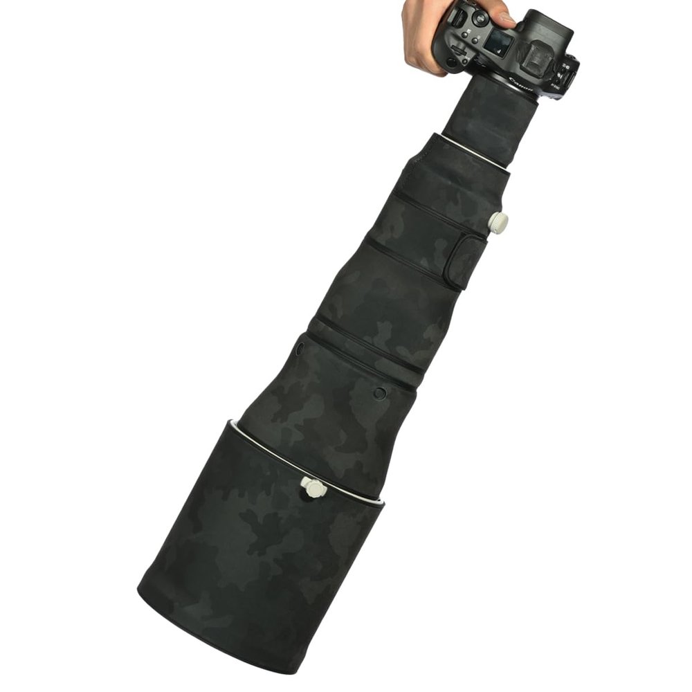 CHASING BIRDS Lens Camouflage Waterproof Coat for Canon EF 600mm F4 L is USM Rainproof Lens Protective Cover Version IV (Shadow Black)