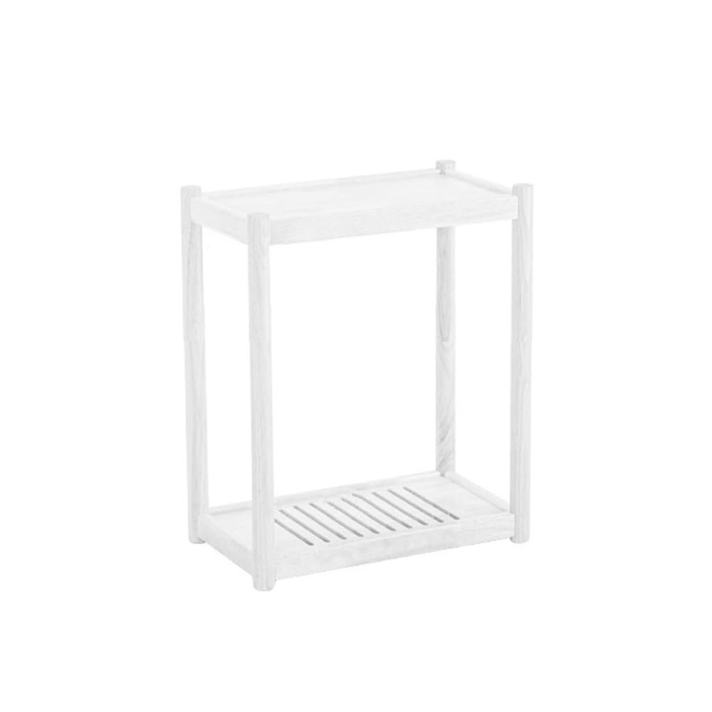 LUYOUBOZHU Computer Tower Stand 2-Tier Mobile CPU Holder Wood PC Tower Stand with Invisible Caster Wheels Floor Standing PC Main Case Stand for Home Office Rolling Desk(White,Large)