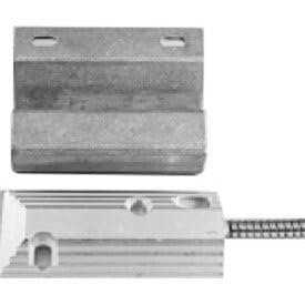 4532-36 4532 Series Floor Mount Miniature Overhead Door Switch Set, 2-1/2" Gap, 10W, 200VDC, 0.50 Amp, Closed Loop, N/O, with 36" Lead and 2' Stainless-Steel Armored Cable, Aluminum