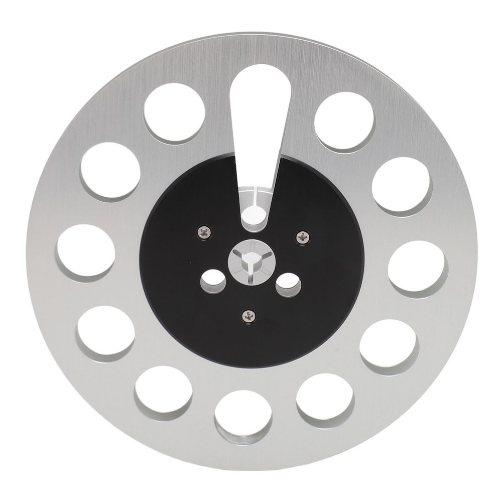 1/4 7 inch empty tape reel, Professional Reel to Reel Tape, 11 Holes Wind Stability Metal Takeup Reel for NAB Recording, Silver Empty Reel