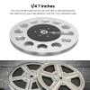 1/4 7 inch empty tape reel, Professional Reel to Reel Tape, 11 Holes Wind Stability Metal Takeup Reel for NAB Recording, Silver Empty Reel view 2
